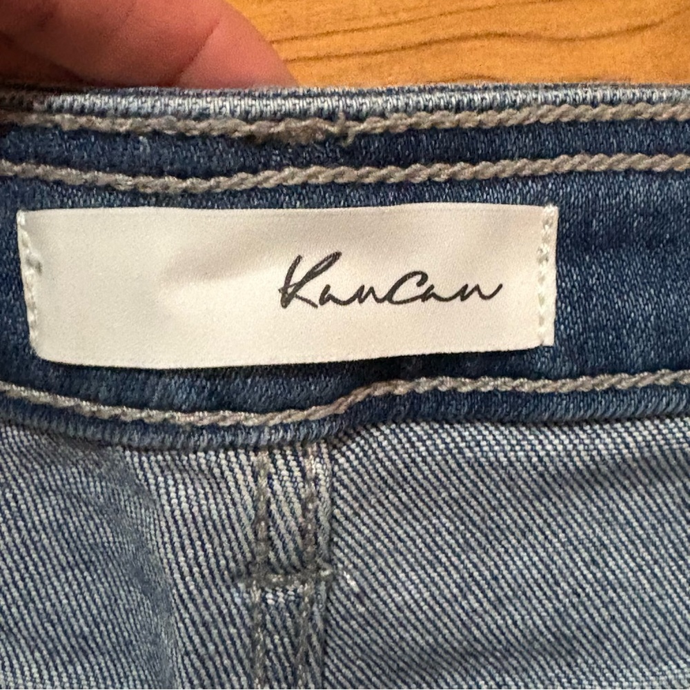 KanCan Blue Jean Shorts Women’s XL high rise button fly distressed frayed hem - Picture 9 of 15